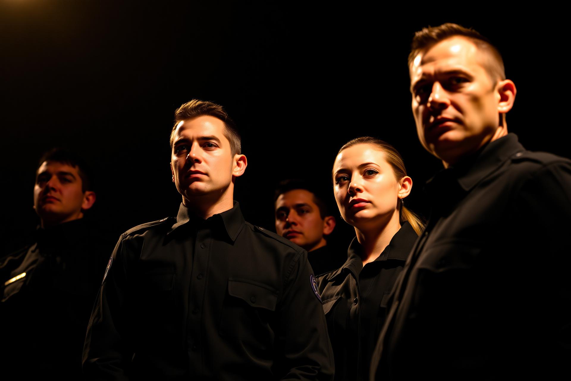 Professional security guards in uniform